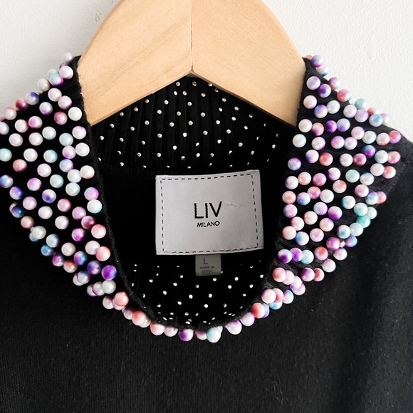 Liv Milano Pearl Neck Sleeveless Top - Picture 3 of 10